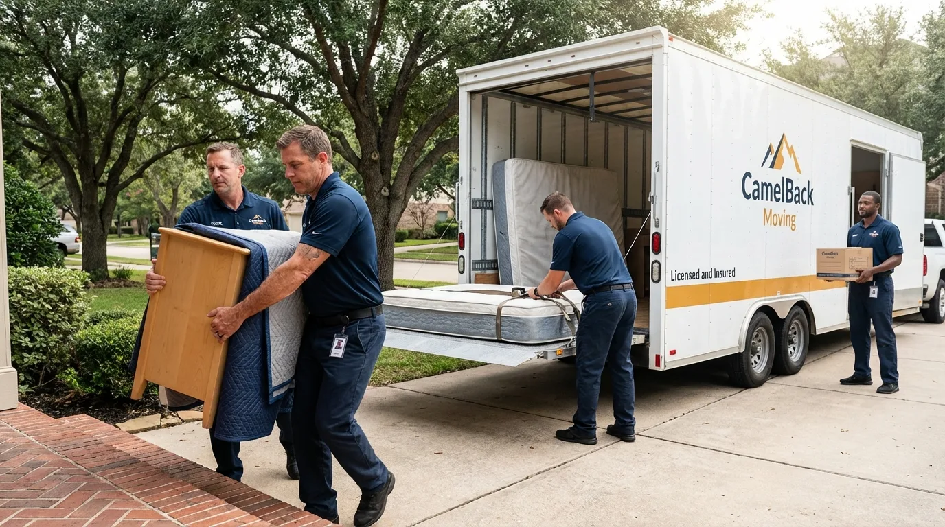 Crew loading residential truck for cross-state move from Trexlertown, PA