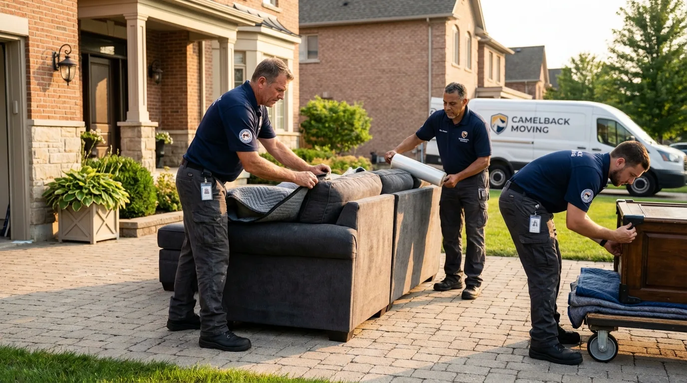 Large estate moving crew wrapping furniture in Trexlertown, PA